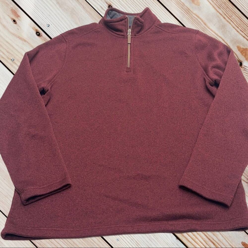 G.H. BASS & CO Mens XL Maroon 1/4 Zip Pullover